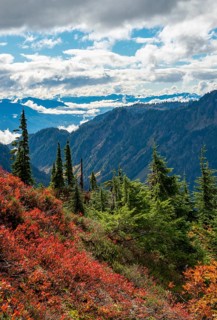 View of cloudy mountain landscape