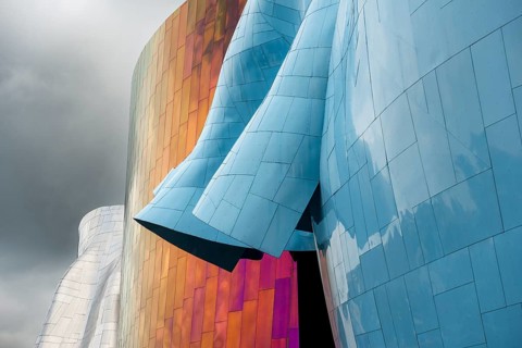 Colourful undulating exterior facade