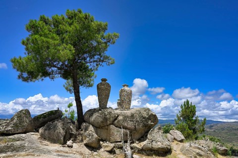 Sculptures along the road to Sortelha