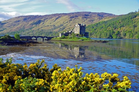 Castle reflected in the water