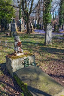 South cemetery with childlike figure on gravestone