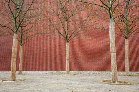 Brick facade with trees Museum Kueppersmuehle