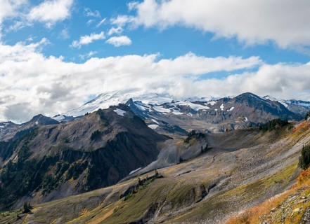 View of Mt. Baker with snow and glacier