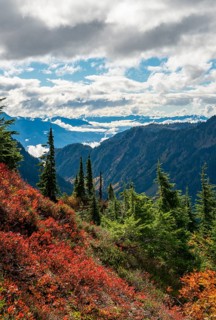 View of cloudy mountain landscape
