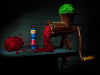 Still life with ball of wool