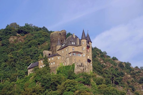 Medieval castle on the hillside