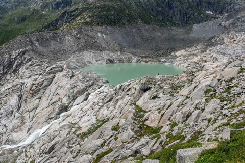 Alpine landscape with Rhone spring