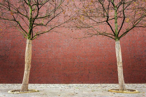 Brick facade with trees Museum Kueppersmuehle