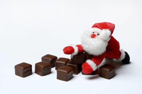Dominos and Father Christmas figure