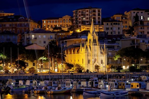 Church at the harbour pier in Porto Maurizio