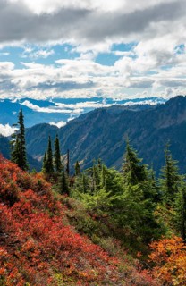 View of cloudy mountain landscape