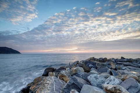 Sunrise at the harbour pier in Porto Maurizio