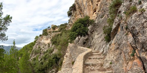 Steps to the Castle Castell dAlaro Path Hike Vacation Travel Panorama in Majorca
