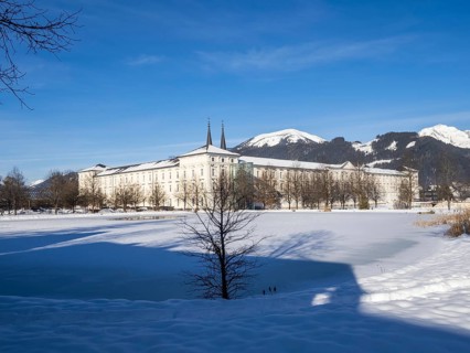 Frozen pond at the Benedictine Abbey of Admont