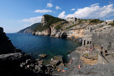 Castle ruins Castello Doria in Porto Venere