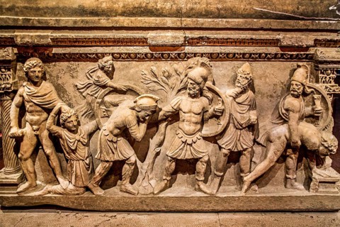 Marble sarcophagus of Aurelia Botiane and Demetria