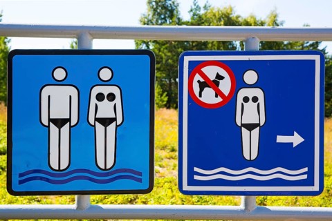 Memorable signs on the Baltic Sea beach