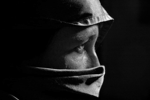 Veiled woman with headscarf