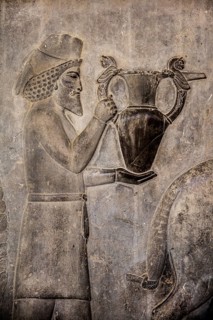 Relief detail of the delegation of nations bringing gifts to Darius on the steps of Apadana Palace
