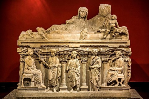 Marble sarcophagus of Domitias Julianus and Domita Philiska