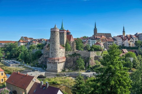 City panorama with tower Alte Wasserkunst
