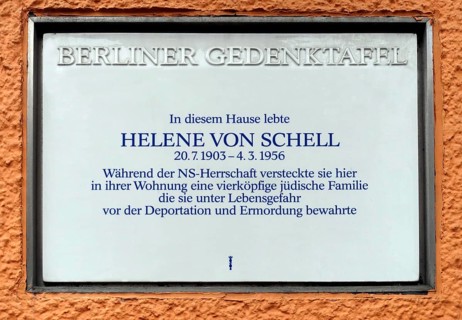 Berlin memorial plaque for Helene von Schell