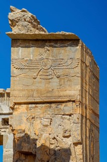 Gate relief with winged creature as symbol of the Zoroastrians