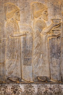 Relief detail of the delegation of nations bringing gifts to Darius on the steps of Apadana Palace