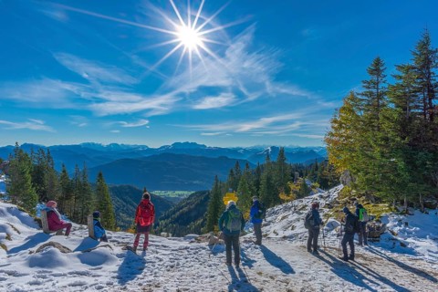 Alpine panorama from the Kampenwand Panorama Trail