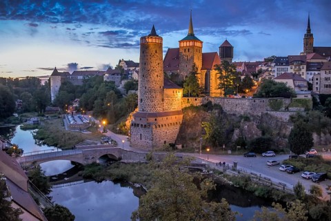 City panorama with tower Alte Wasserkunst