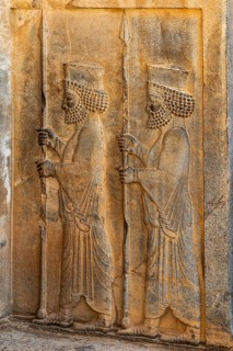 Tomb guards at the rock tomb of Artaxerxes II