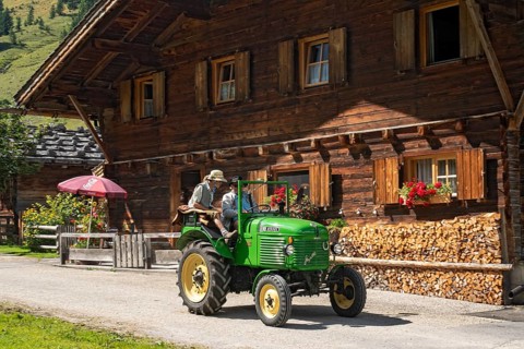 Vintage tractor at the Kirtag in Almdorf Eng
