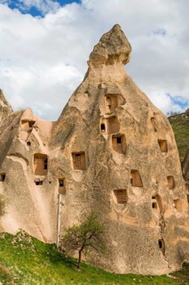 Living caves at Uechisar Castle Mountain