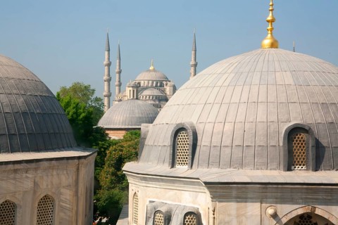 View from Hagia Sophia to Blue Mosque