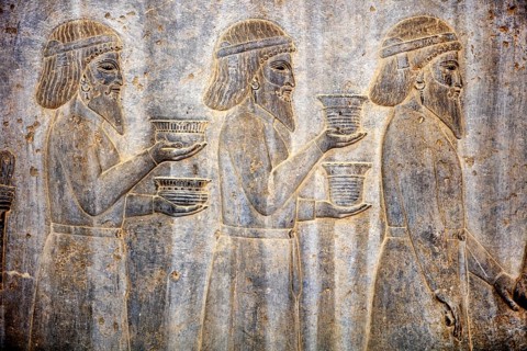 Relief detail of the delegation of nations bringing gifts to Darius on the steps of Apadana Palace