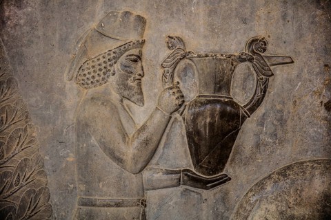 Relief detail of the delegation of nations bringing gifts to Darius on the steps of Apadana Palace