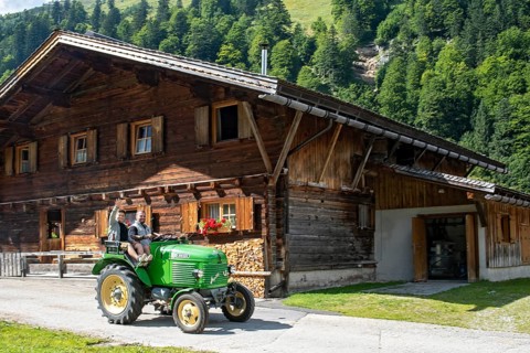 Vintage tractor at the Kirtag in Almdorf Eng