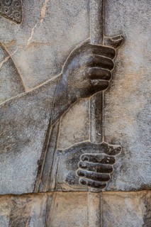 Relief detail of the delegation of nations bringing gifts to Darius on the steps of Apadana Palace