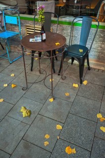 Autumn street cafe