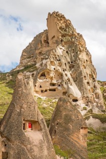 Living caves at Uechisar Castle Mountain
