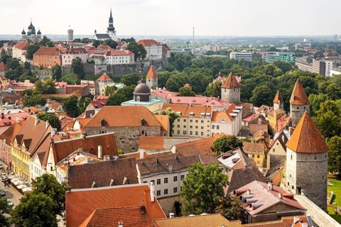 View of the Old Town with City Wall and Cathedral Hill