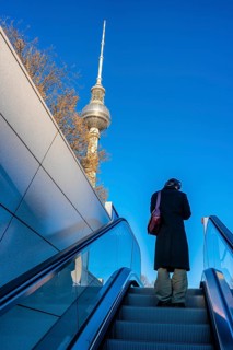 Escalator at the U train exit Rotes Rathaus
