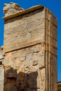 Gate relief with winged creature as symbol of the Zoroastrians