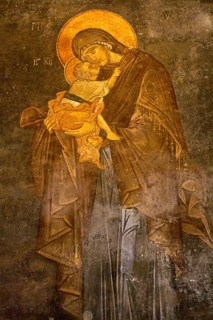 Fresco of Mary with Child Jesus in Chora Church