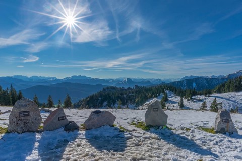 Alpine panorama from the Kampenwand Panorama Trail