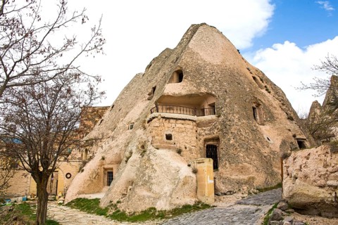 Living caves at Uechisar Castle Mountain