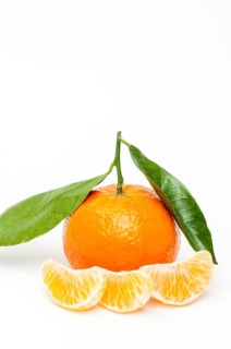Tangerine with leaves