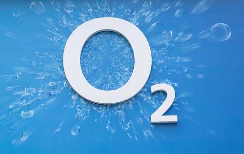 Close up of O2 brand logo