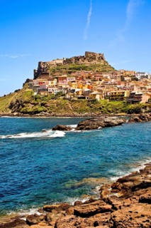 View of the town and castle from the sea