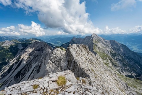 Scharte with rocky ridge
